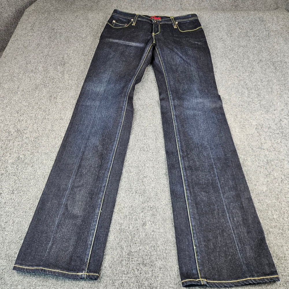 Blue Cult Dark Wash Flare Leg Jeans Size 28 Chic Wash Made in USA Y2K‎ Indigo